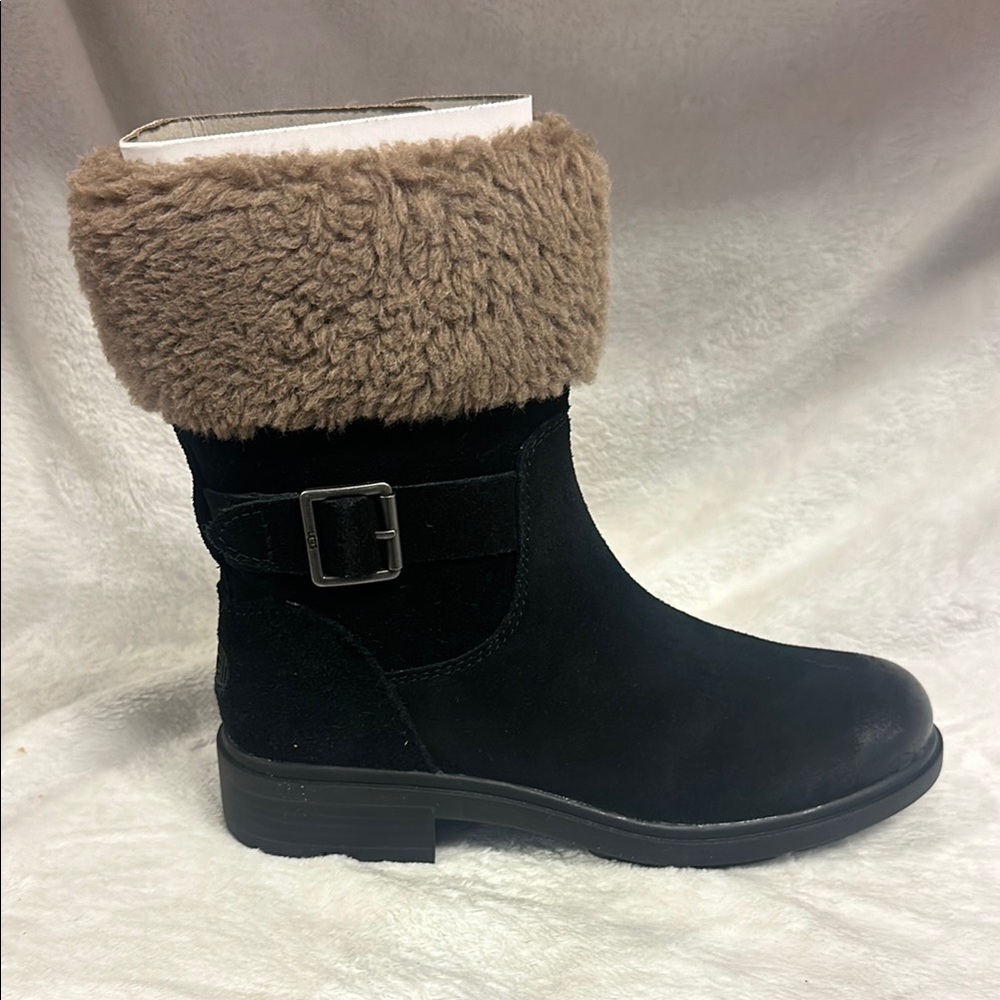 UGG Harrison Cuff Black and Tan Winter & Rain Boots